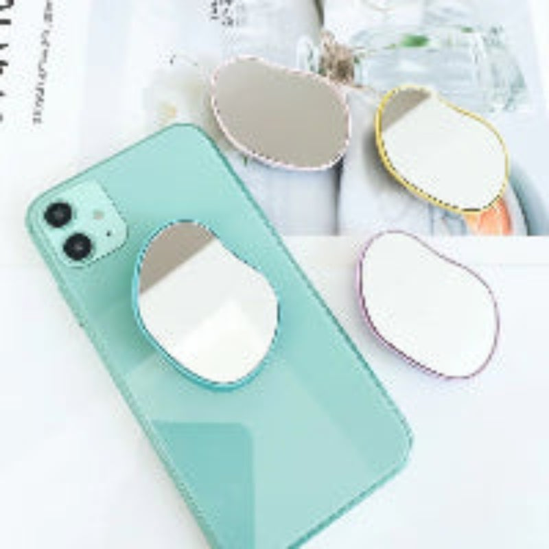 Irregular Decorative Compact Makeup Mirror and Phone Holder