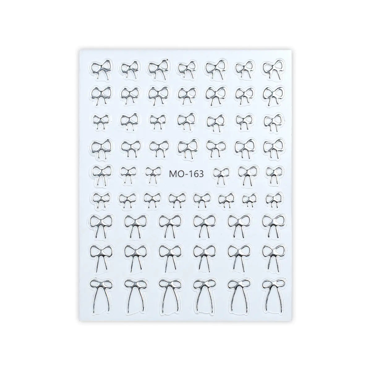 5D Minimalist Embossed Bow Nail Stickers (Black/White/Silver)
