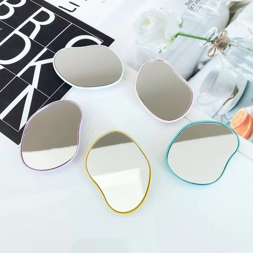 Irregular Decorative Compact Makeup Mirror and Phone Holder